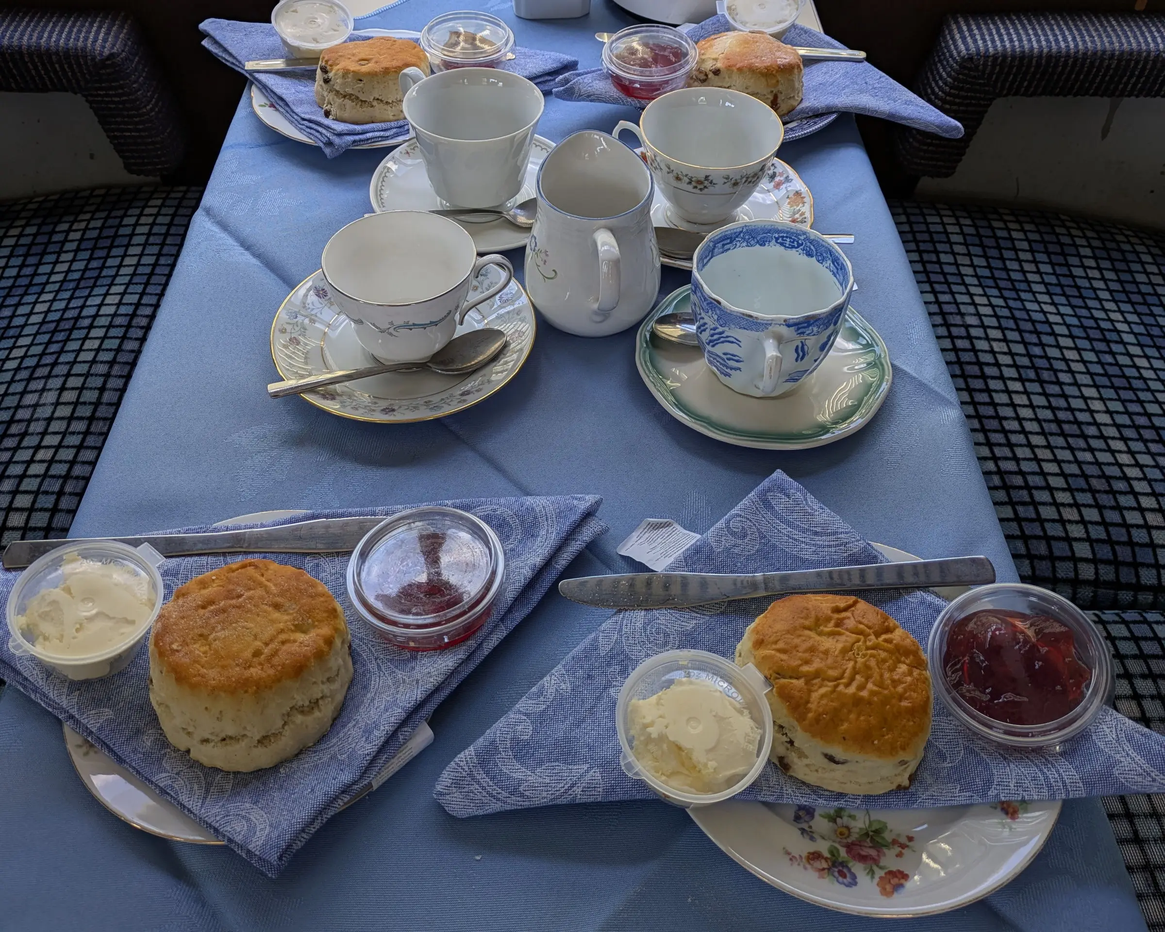 Cream tea served on board a heritage carriage