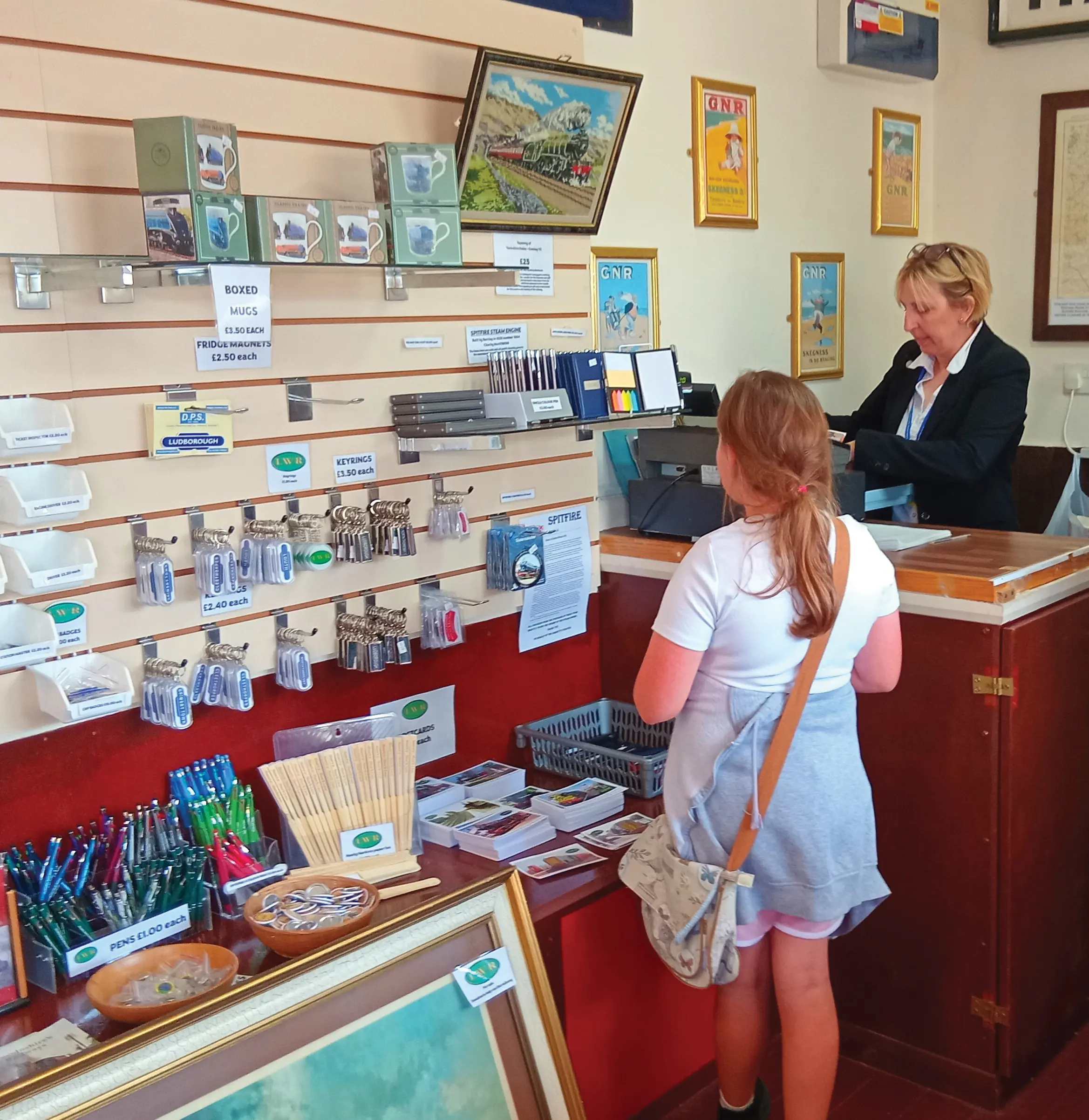 The gift shop at Ludborough Station, stocked with souvenirs and railway books
