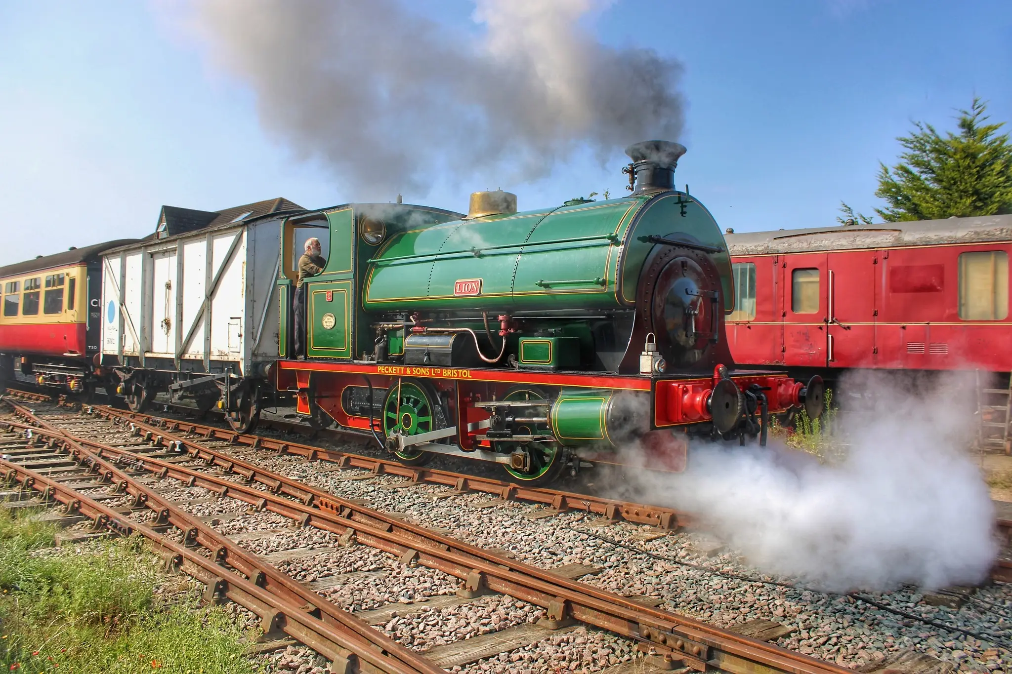 A steam locomotive at the Lincolnshire Wolds Railway